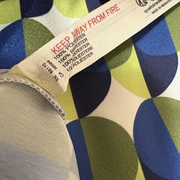 Anthropologie Shirt Womens Large Multicolor Geometric Button Up 3/4 Sleeve Top - Picture 7 of 7